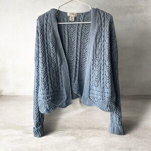 Jessica Simpson chenille Open-Front Knit Cardigan in Blue
